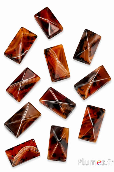 Perle in agata - 20 x 31 mm - rosso-marrone